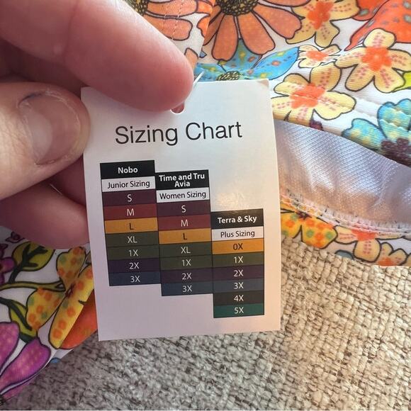 NWT Time and Tru Floral Ruffle Bikini Top Size Medium / 8 - 10 - Picture 10 of 10